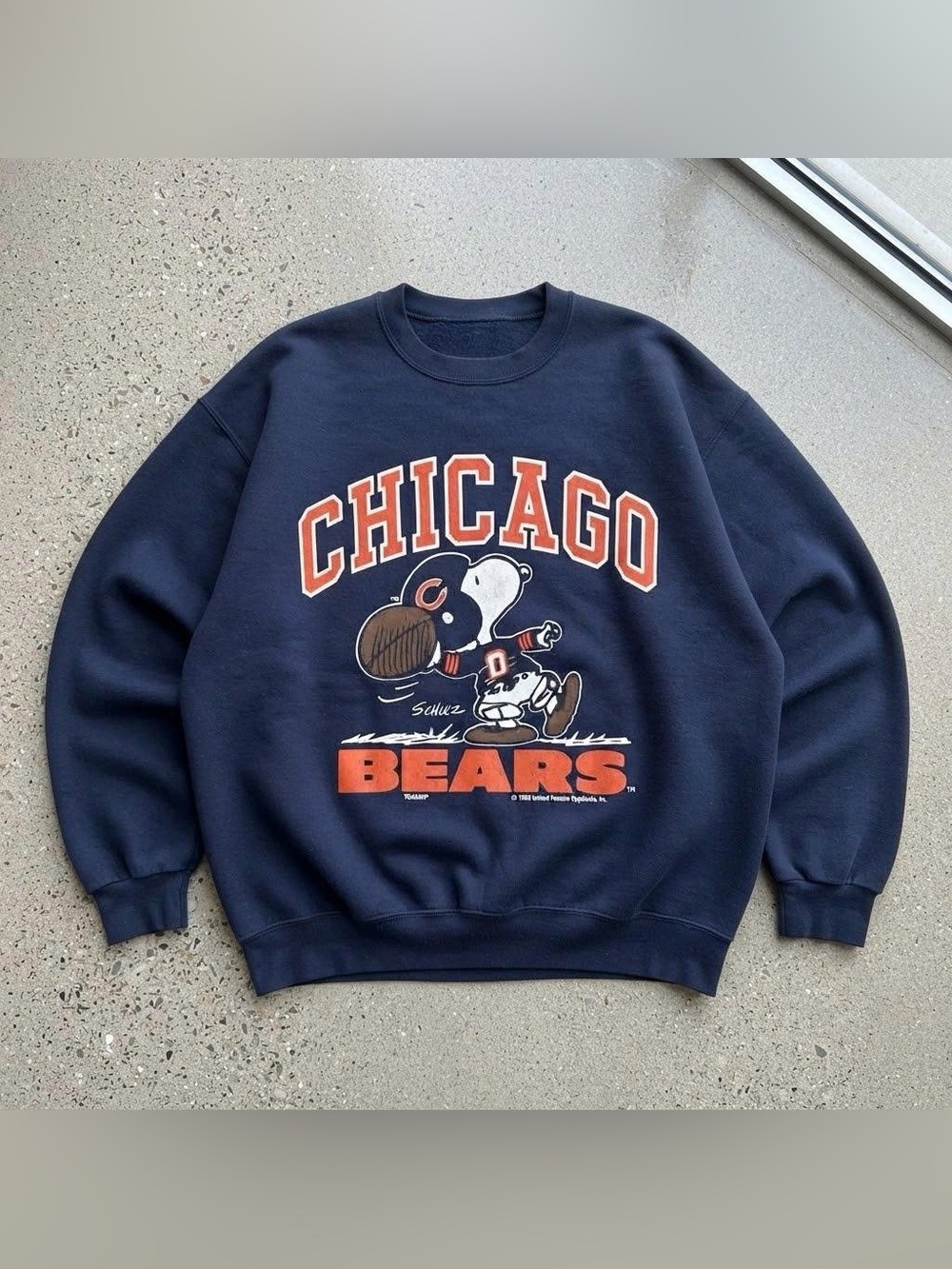 Vintage Chicago Bears Navy Graphic Crewneck Sweatshirt
